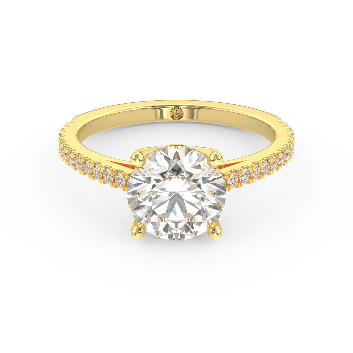 Yellow gold - Central diamond 2.0 ct - view 2