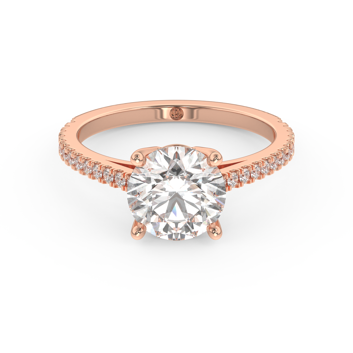 Rose gold - Central diamond 2.0 ct - view 2