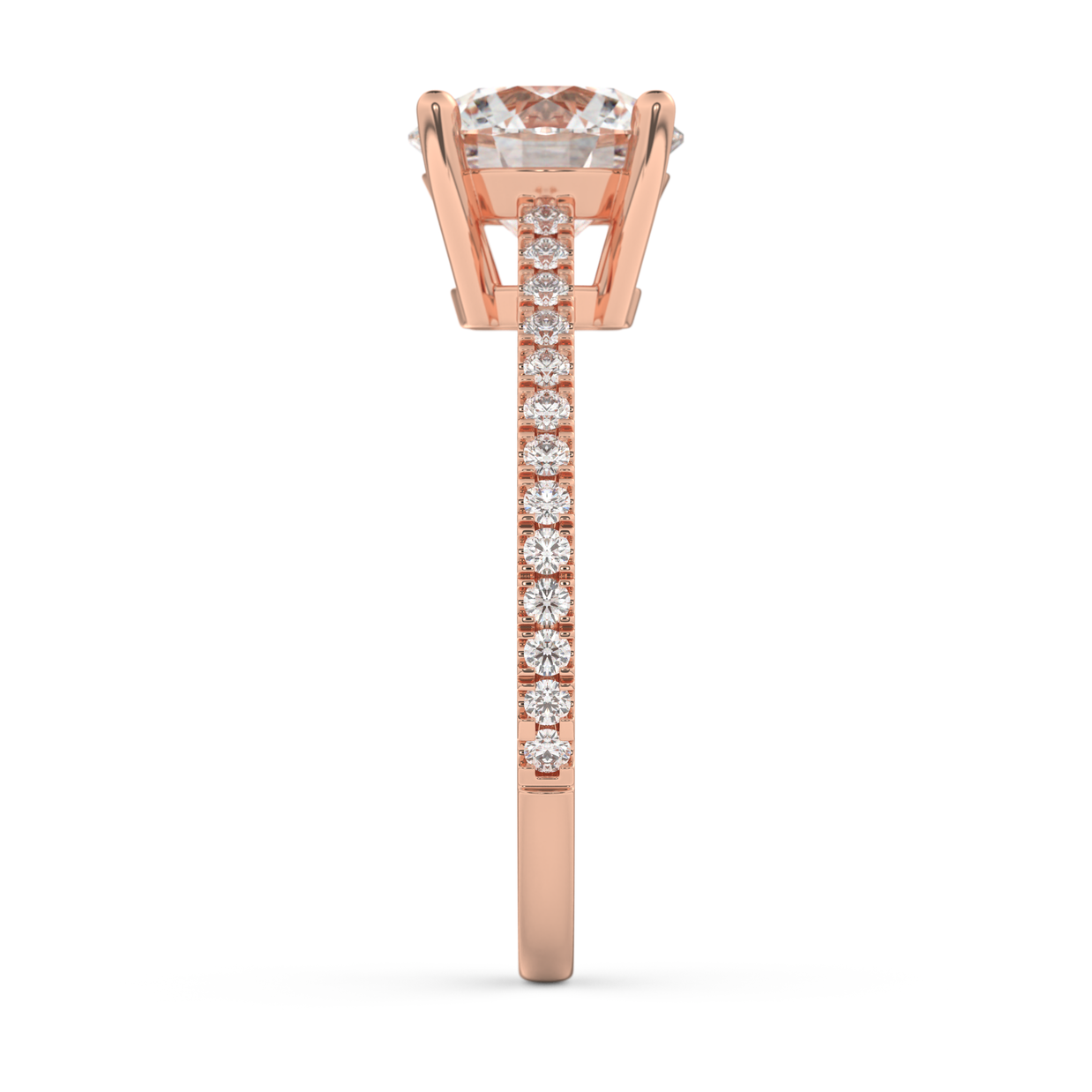 Rose gold - Central diamond 2.0 ct - view 7
