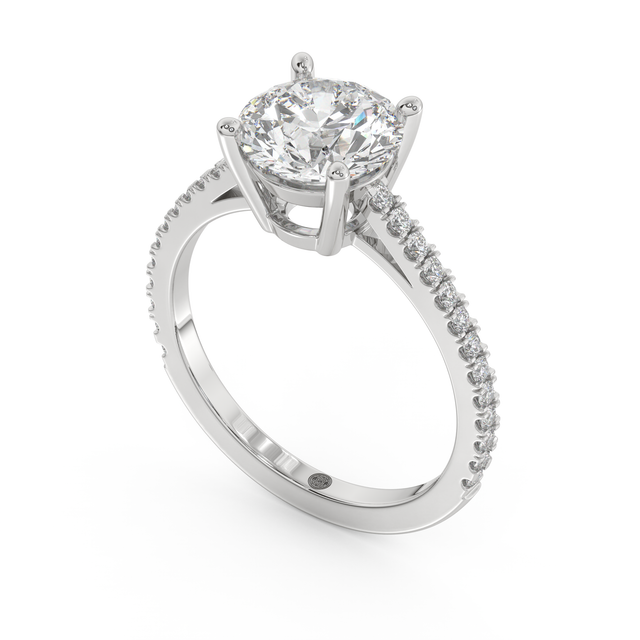 White gold - Central diamond 2.0 ct - view 1