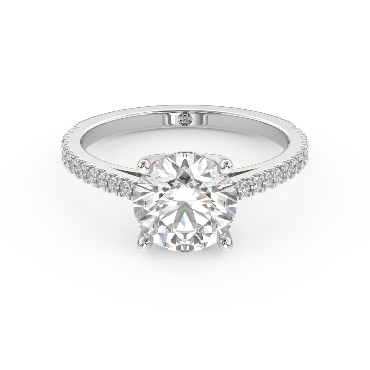 White gold - Central diamond 2.0 ct - view 2
