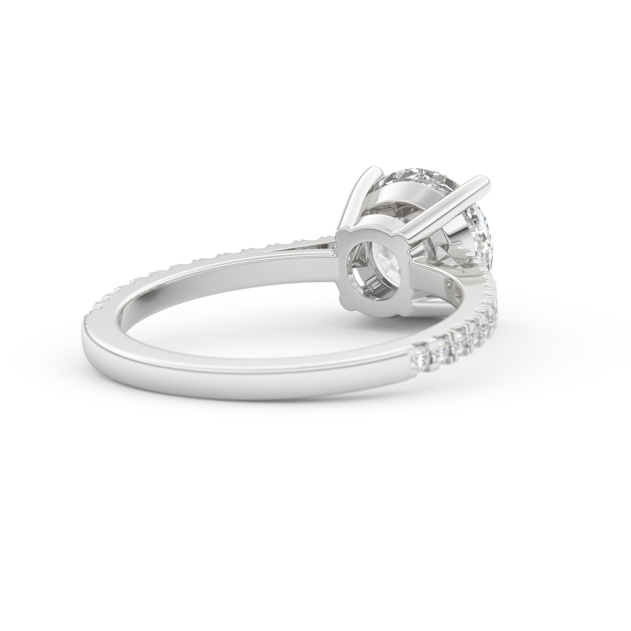 White gold - Central diamond 2.0 ct - view 4