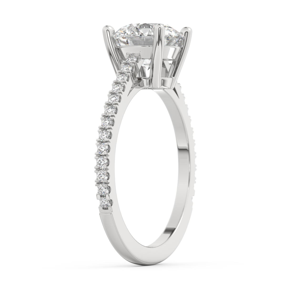 White gold - Central diamond 2.0 ct - view 5