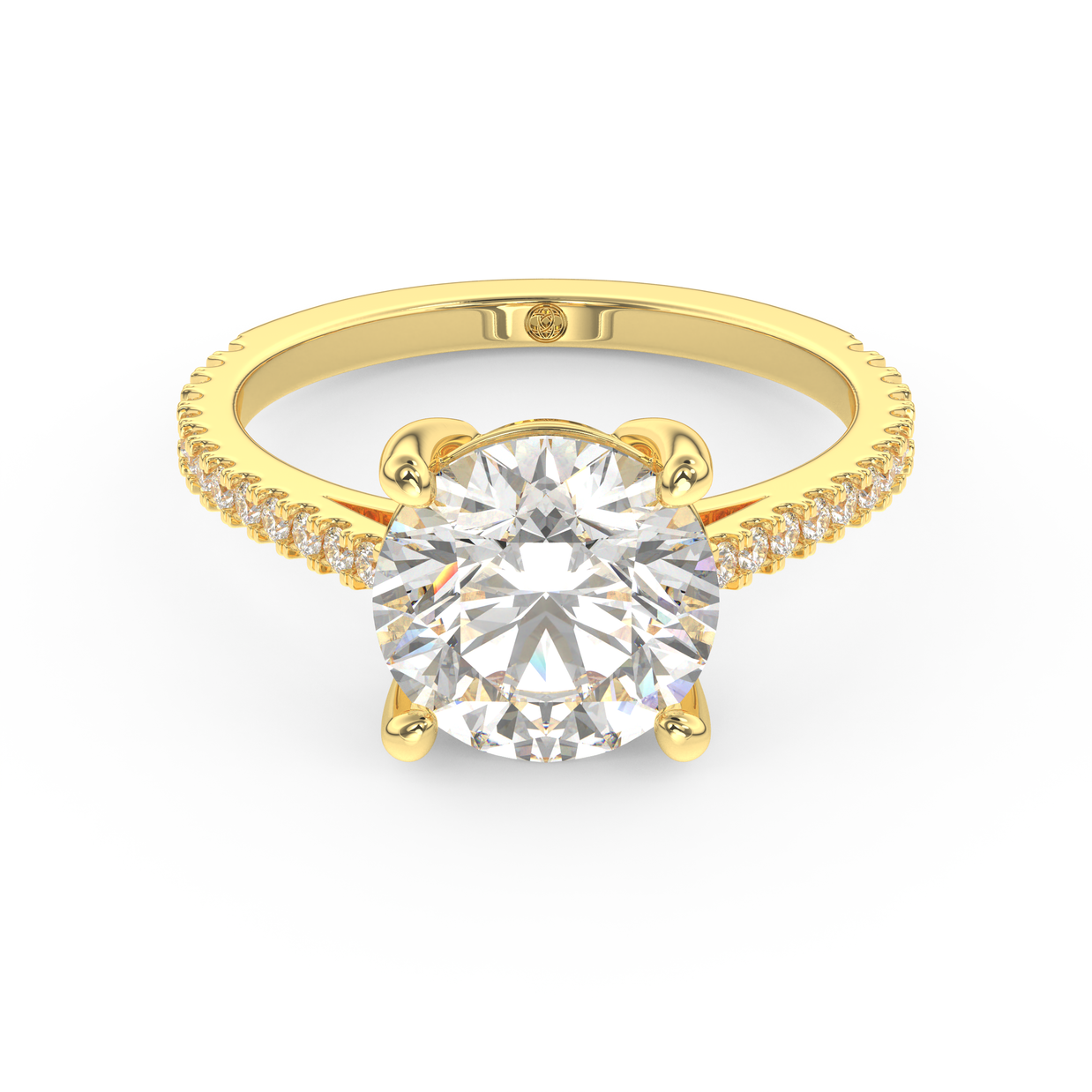 Yellow gold - Central diamond 3.0 ct - view 2