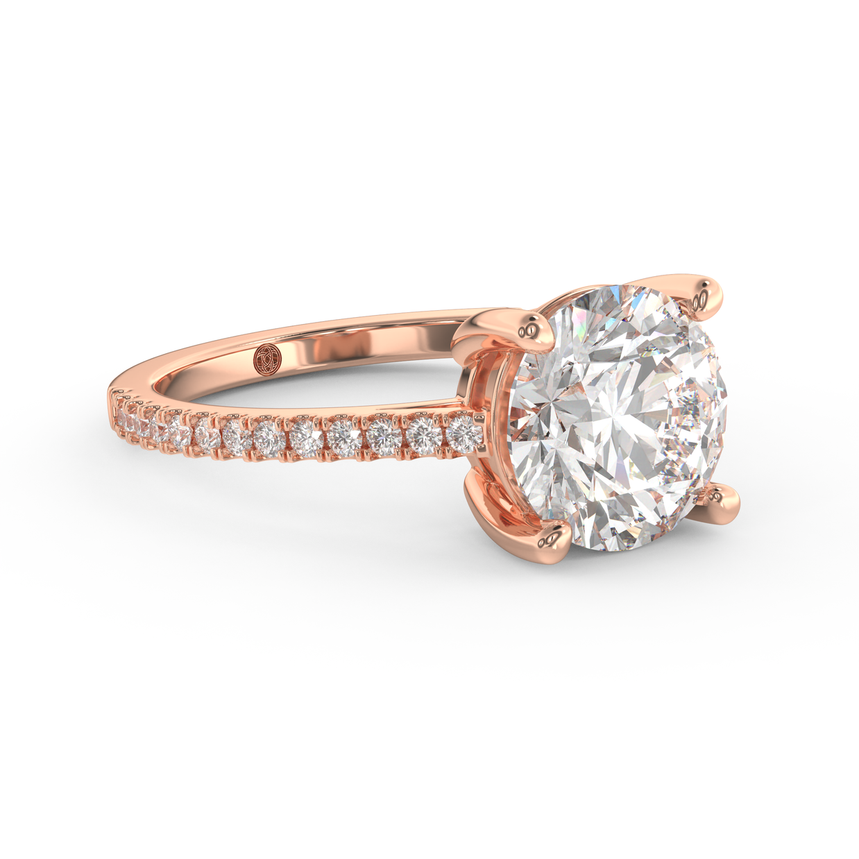 Rose gold - Central diamond 3.0 ct - view 3