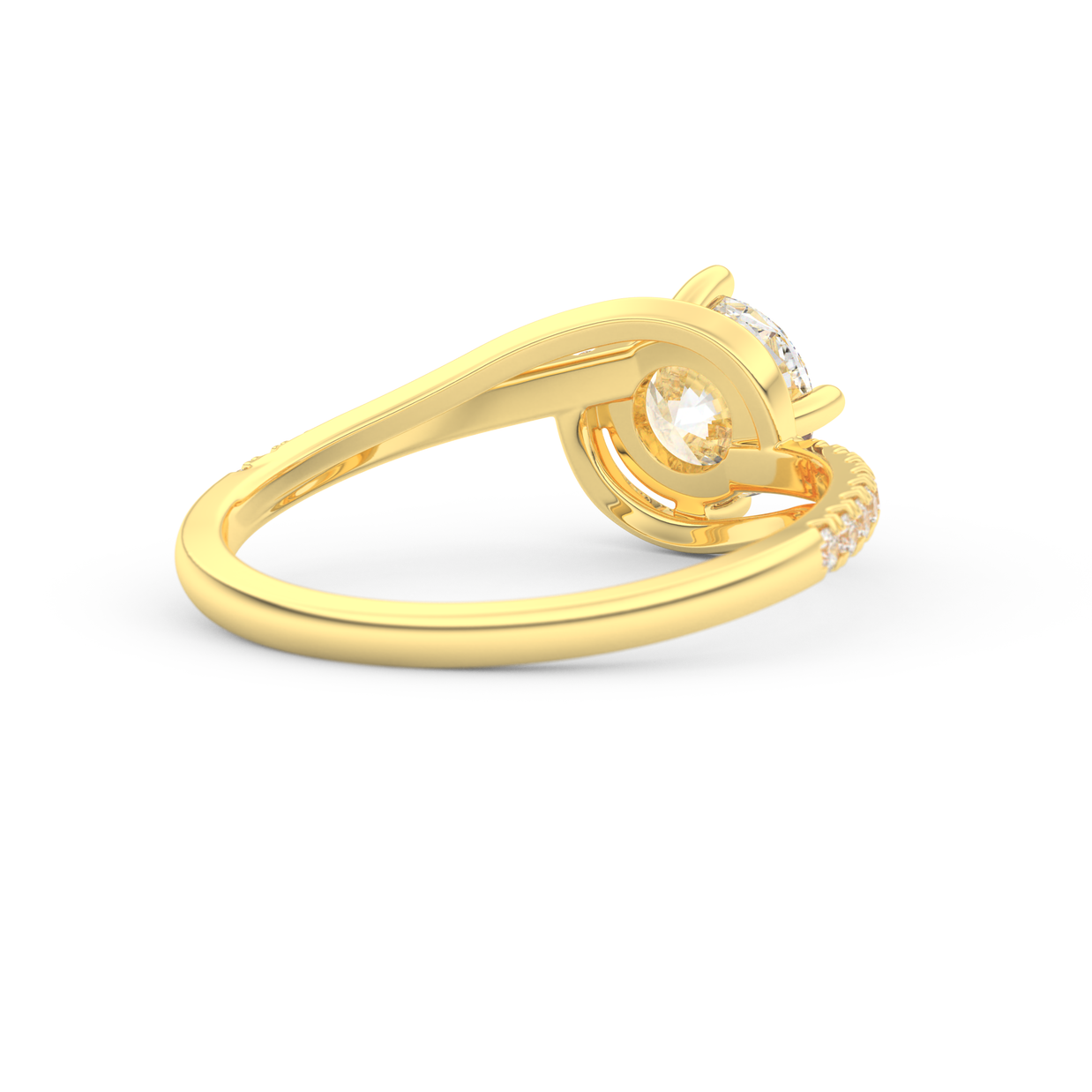 Yellow gold - Central diamond 1.0 ct - view 4