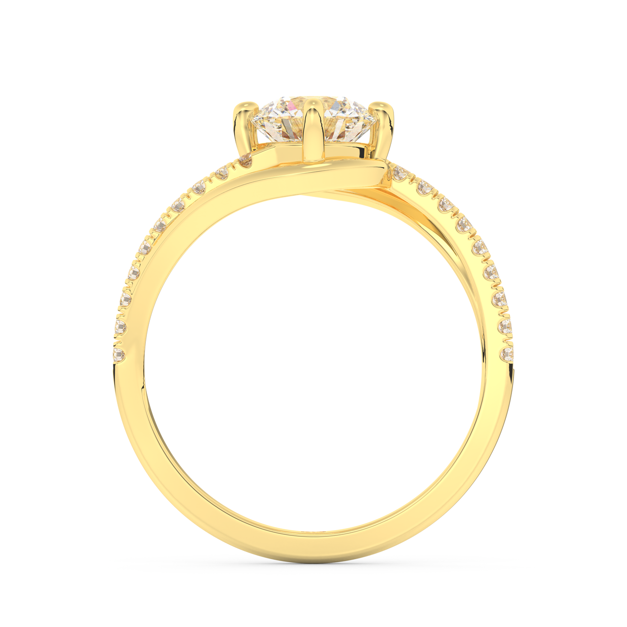 Yellow gold - Central diamond 1.0 ct - view 6