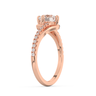 Rose gold - Central diamond 1.0 ct - view 5