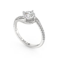 White gold - Central diamond 1.0 ct - view 1
