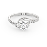 White gold - Central diamond 1.0 ct - view 2