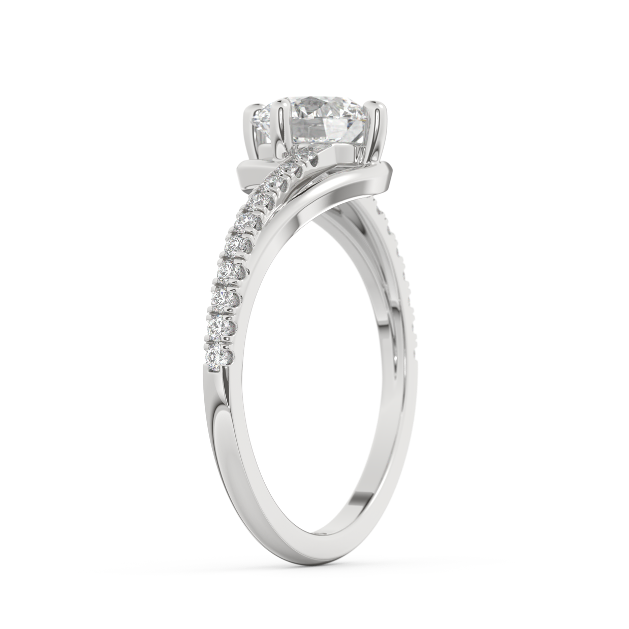 White gold - Central diamond 1.0 ct - view 5