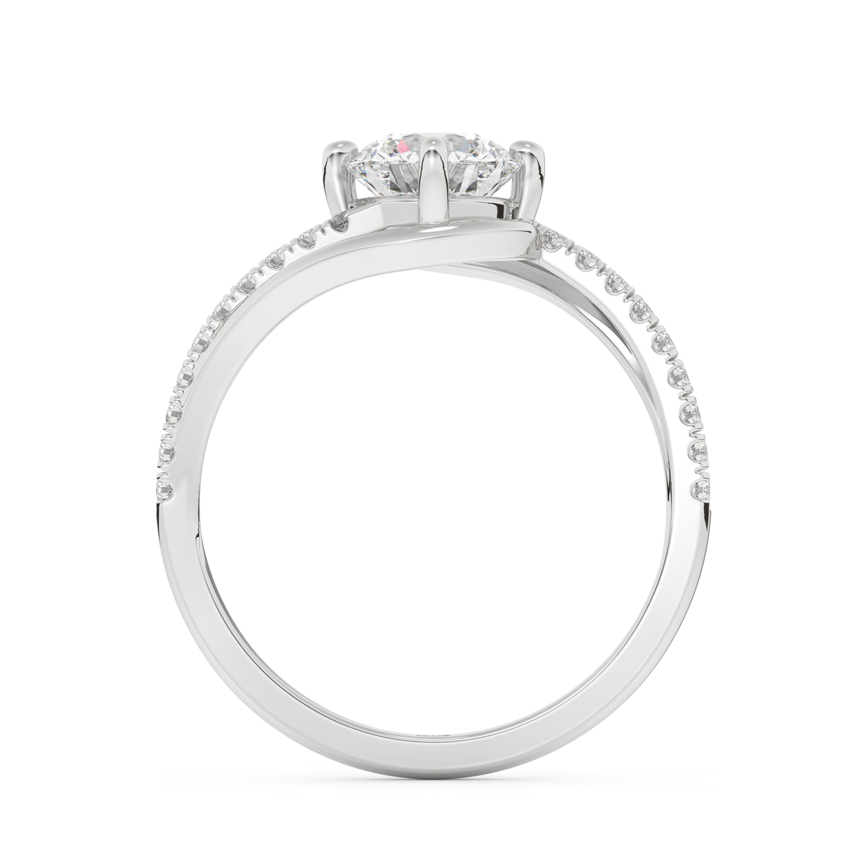 White gold - Central diamond 1.0 ct - view 6