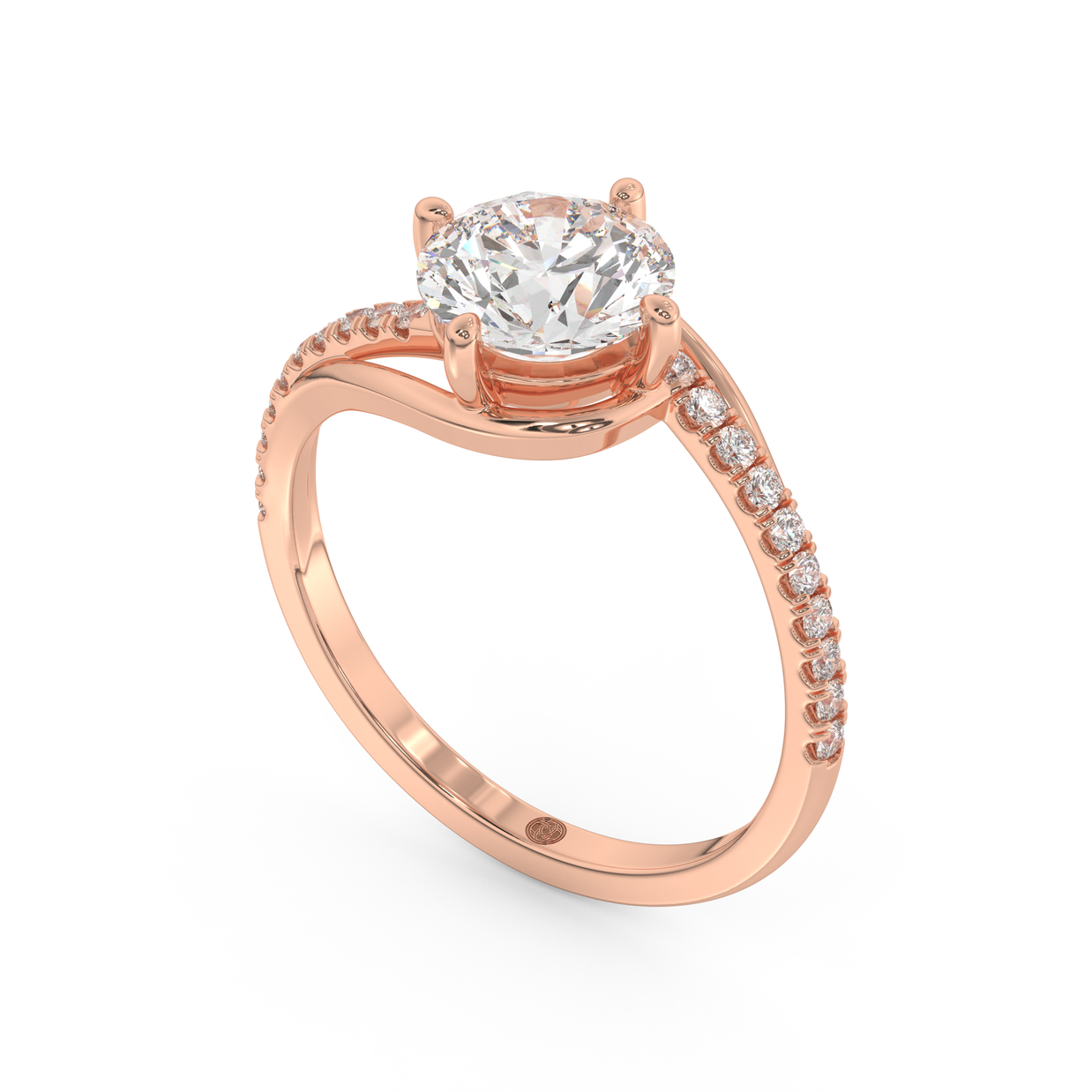 Rose gold - Central diamond 1.5 ct - view 1