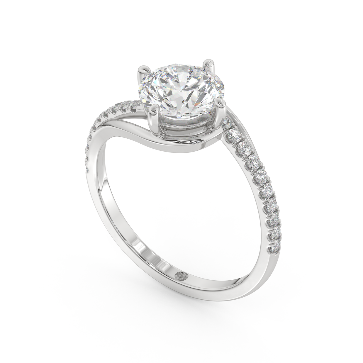 White gold - Central diamond 1.5 ct - view 1