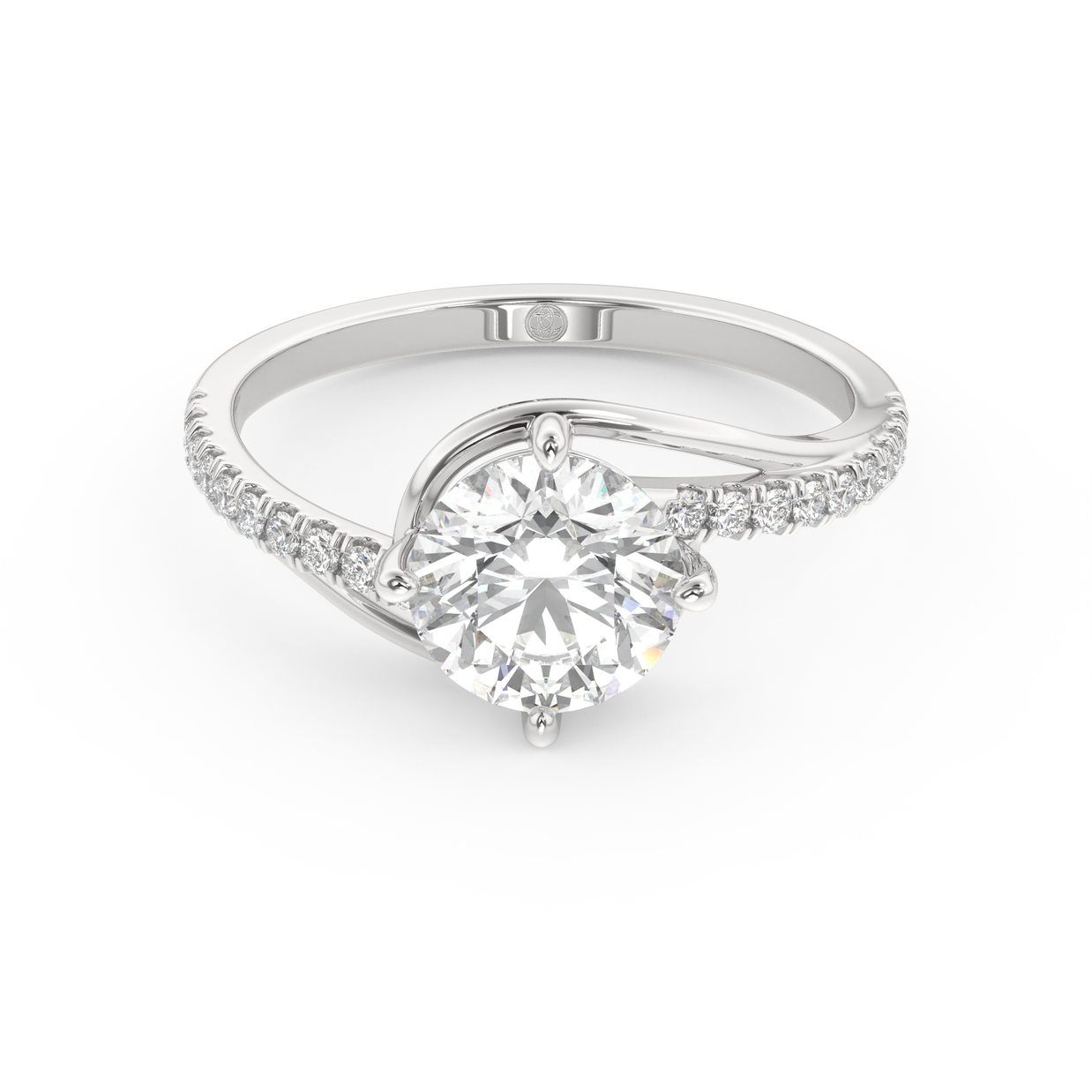 White gold - Central diamond 1.5 ct - view 2
