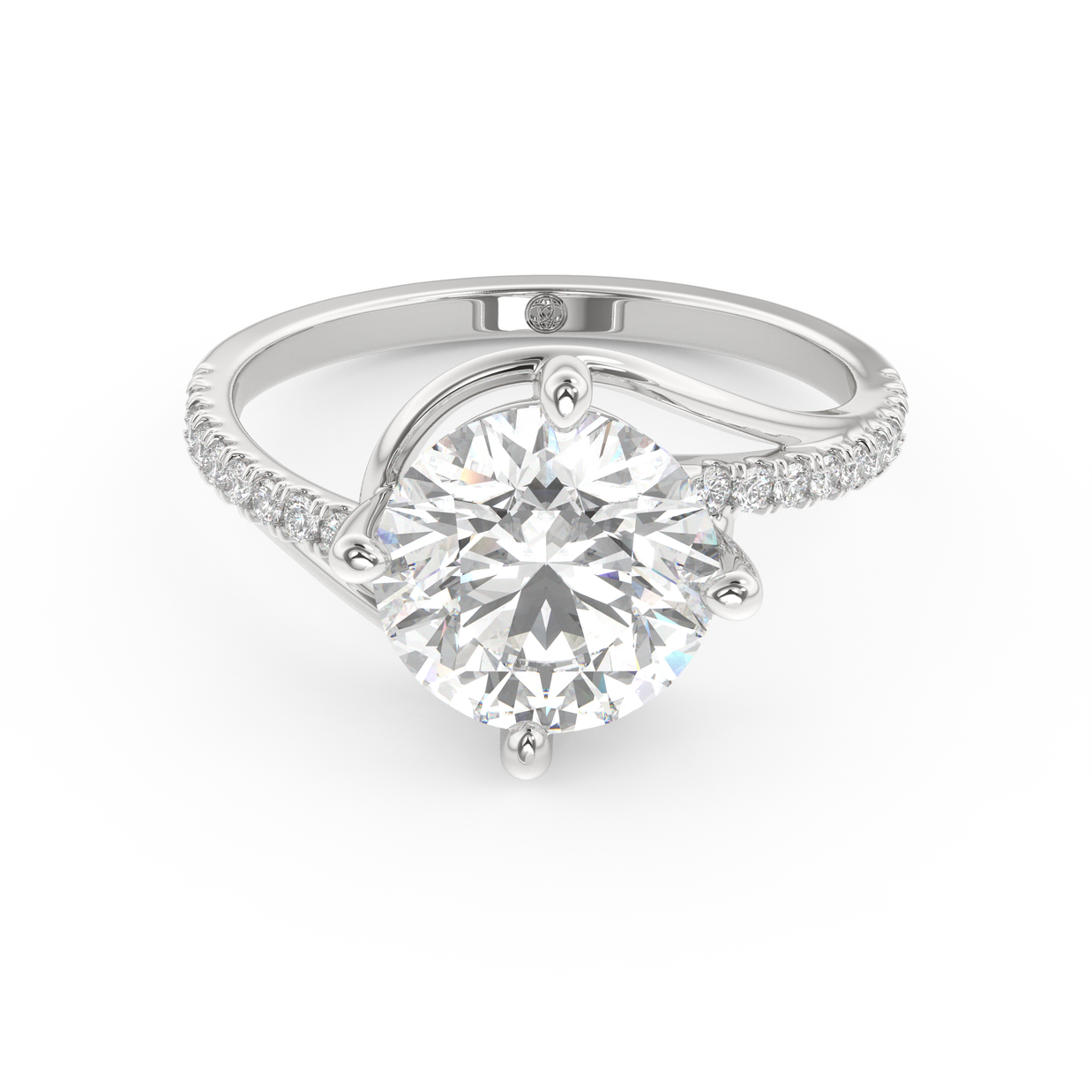 White gold - Central diamond 3.0 ct - view 2
