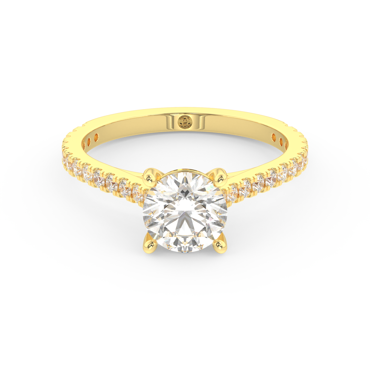 Yellow gold - Central diamond 1.0 ct - view 2