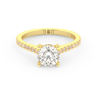 Yellow gold - Central diamond 1.0 ct - view 2