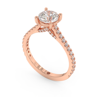 Rose gold - Central diamond 1.0 ct - view 1