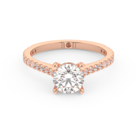 Rose gold - Central diamond 1.0 ct - view 2
