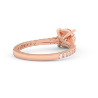 Rose gold - Central diamond 1.0 ct - view 4