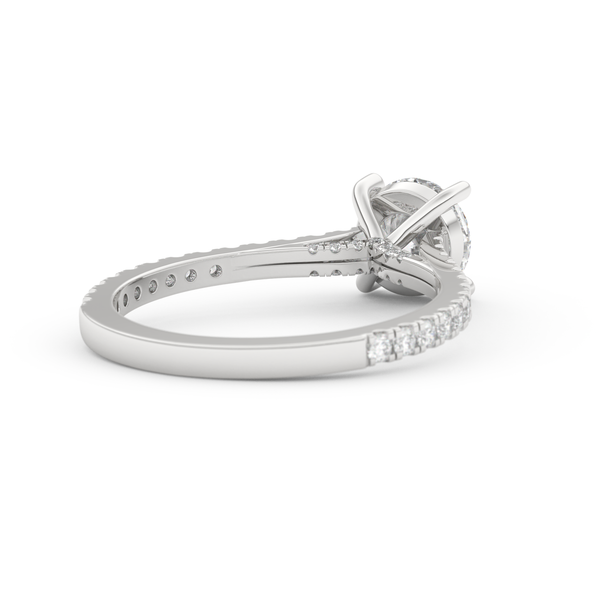 White gold - Central diamond 1.0 ct - view 4