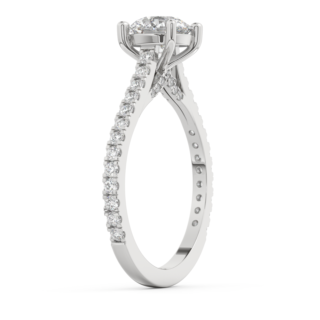 White gold - Central diamond 1.0 ct - view 5