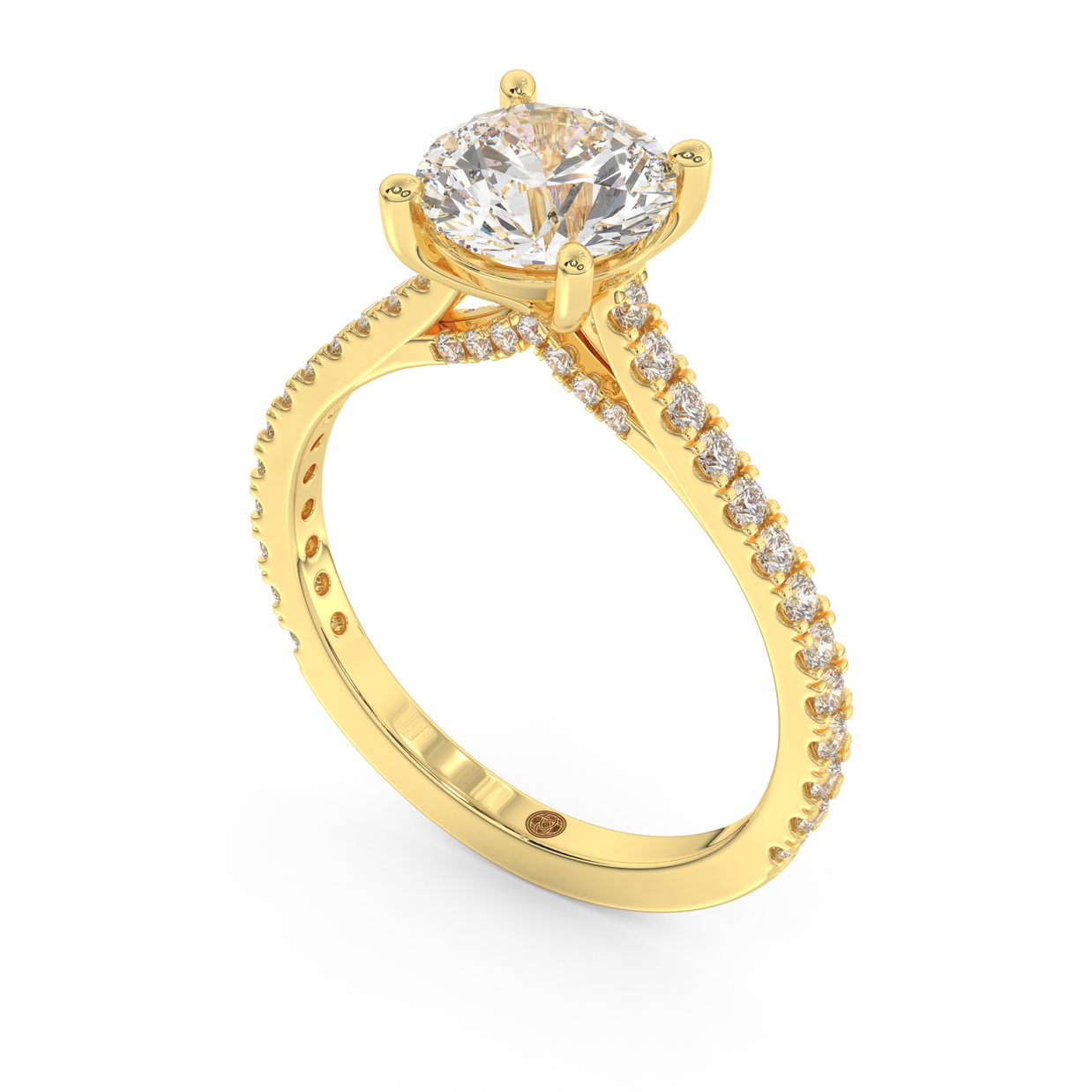 Yellow gold - Central diamond 1.5 ct - view 1