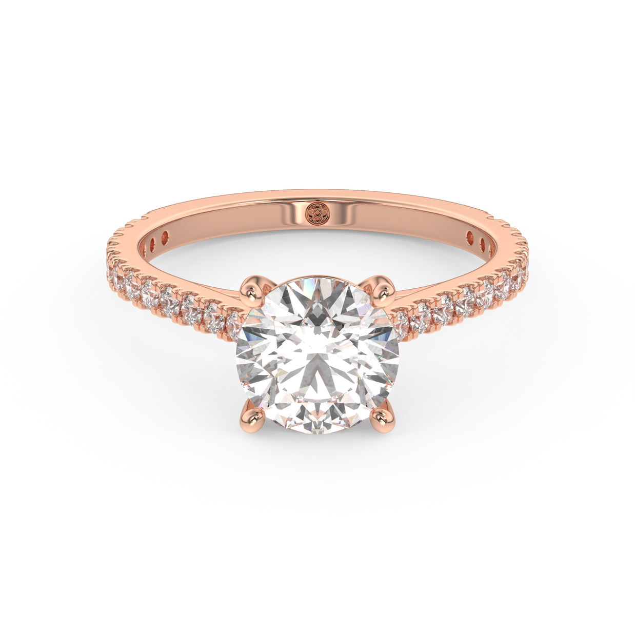 Rose gold - Central diamond 1.5 ct - view 2