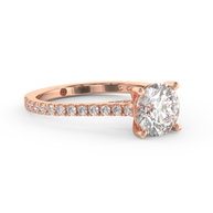 Rose gold - Central diamond 1.5 ct - view 3