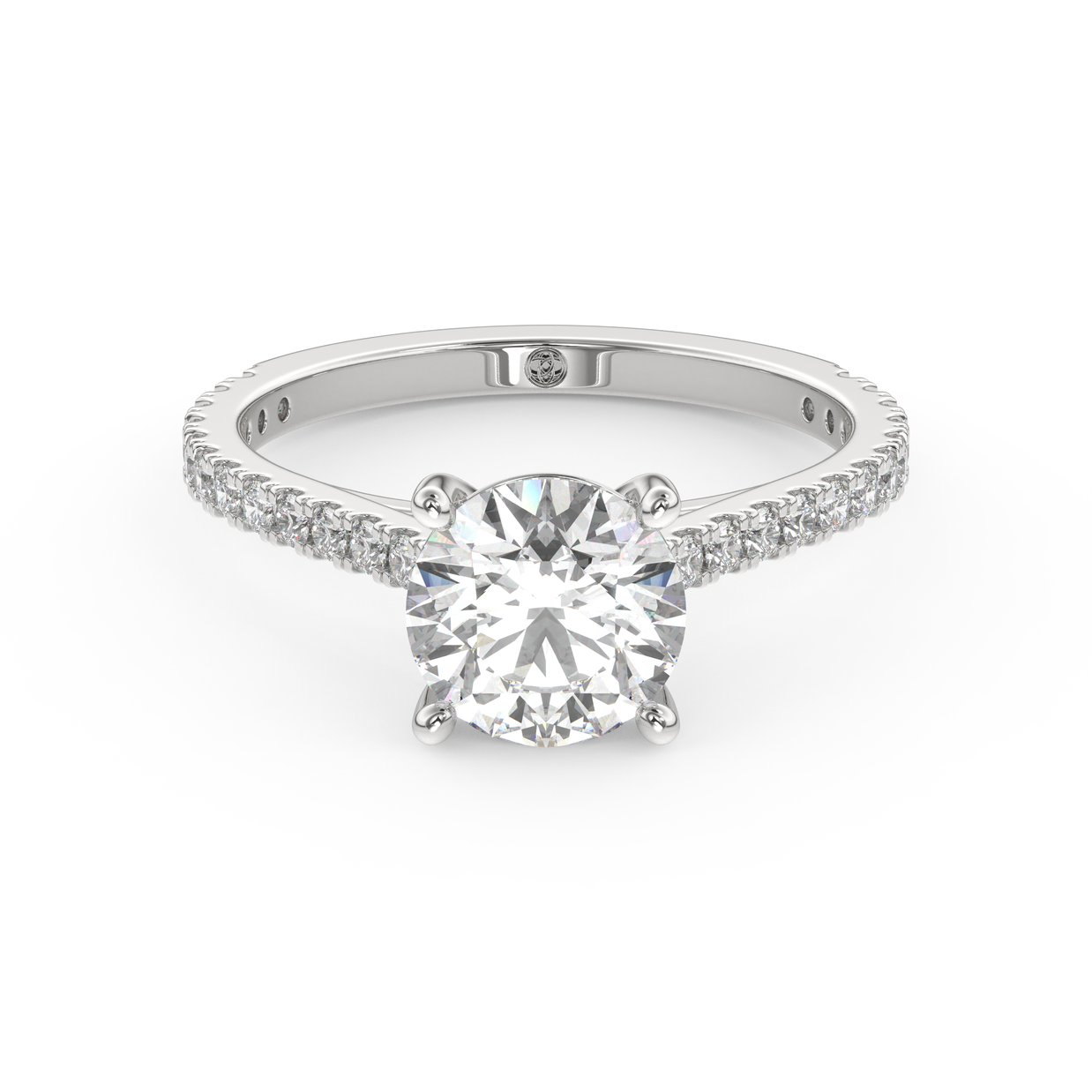 White gold - Central diamond 1.5 ct - view 2