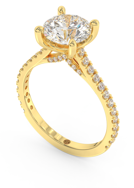 Yellow gold - Central diamond 2.0 ct - view 1