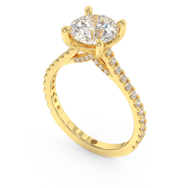 Yellow gold - Central diamond 2.0 ct - view 1