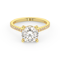 Yellow gold - Central diamond 2.0 ct - view 2