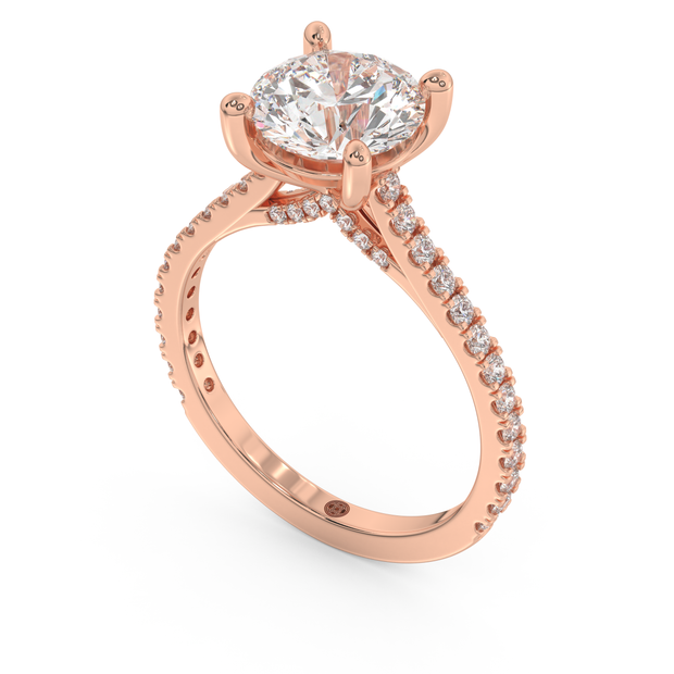 Rose gold - Central diamond 2.0 ct - view 1