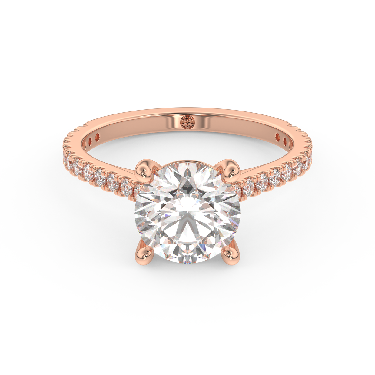 Rose gold - Central diamond 2.0 ct - view 2