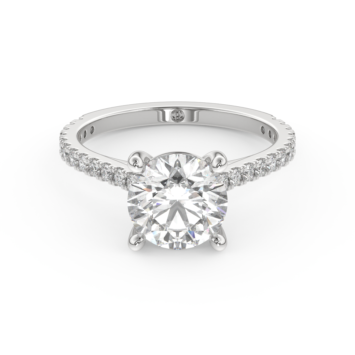 White gold - Central diamond 2.0 ct - view 2