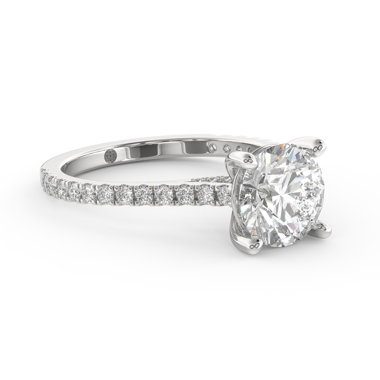 White gold - Central diamond 2.0 ct - view 3