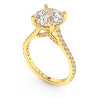 Yellow gold - Central diamond 3.0 ct - view 1