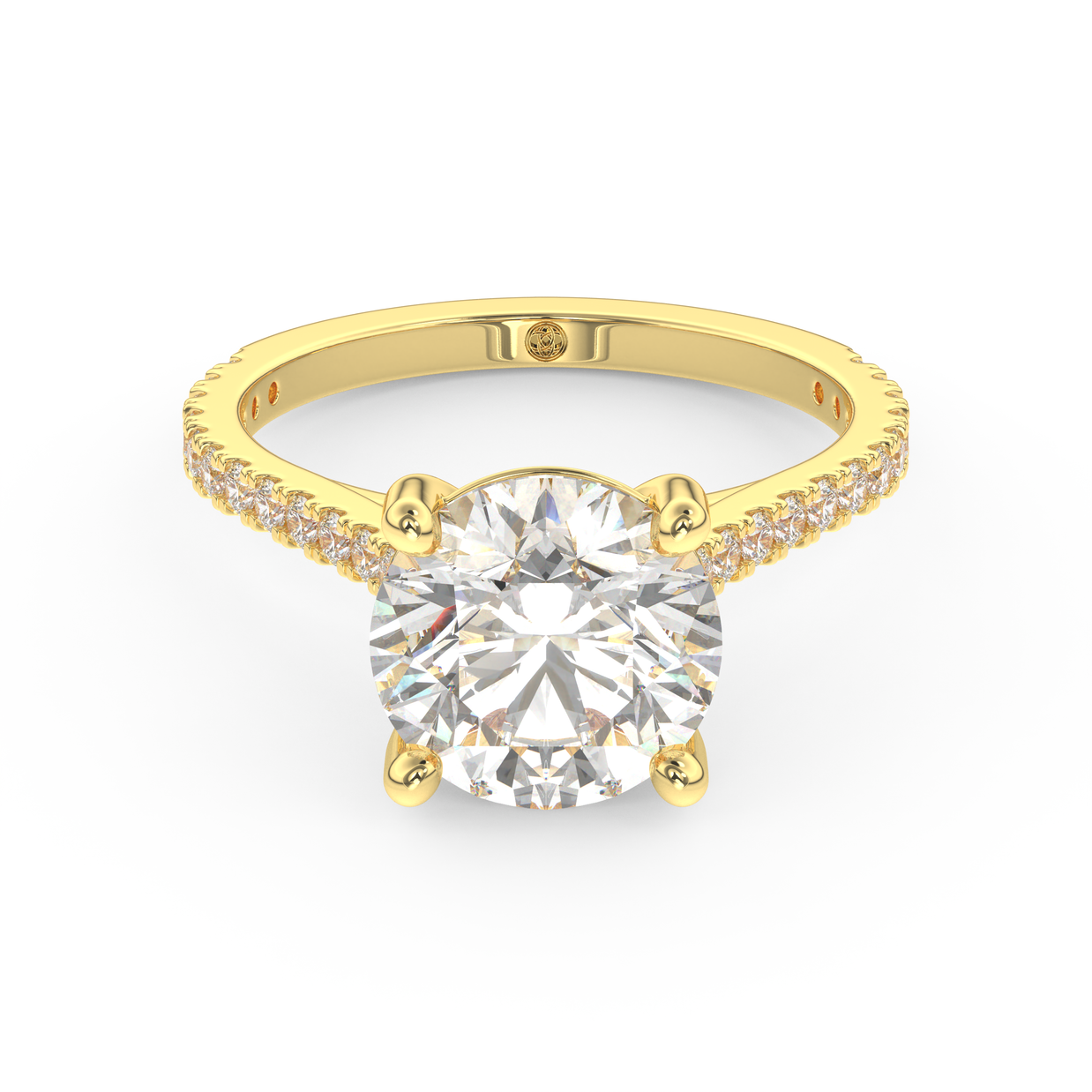 Yellow gold - Central diamond 3.0 ct - view 2