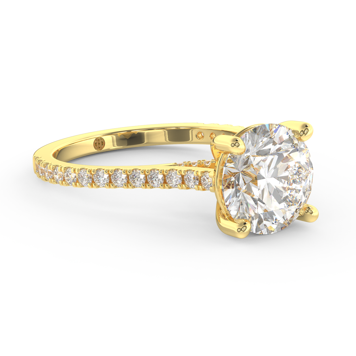 Yellow gold - Central diamond 3.0 ct - view 3