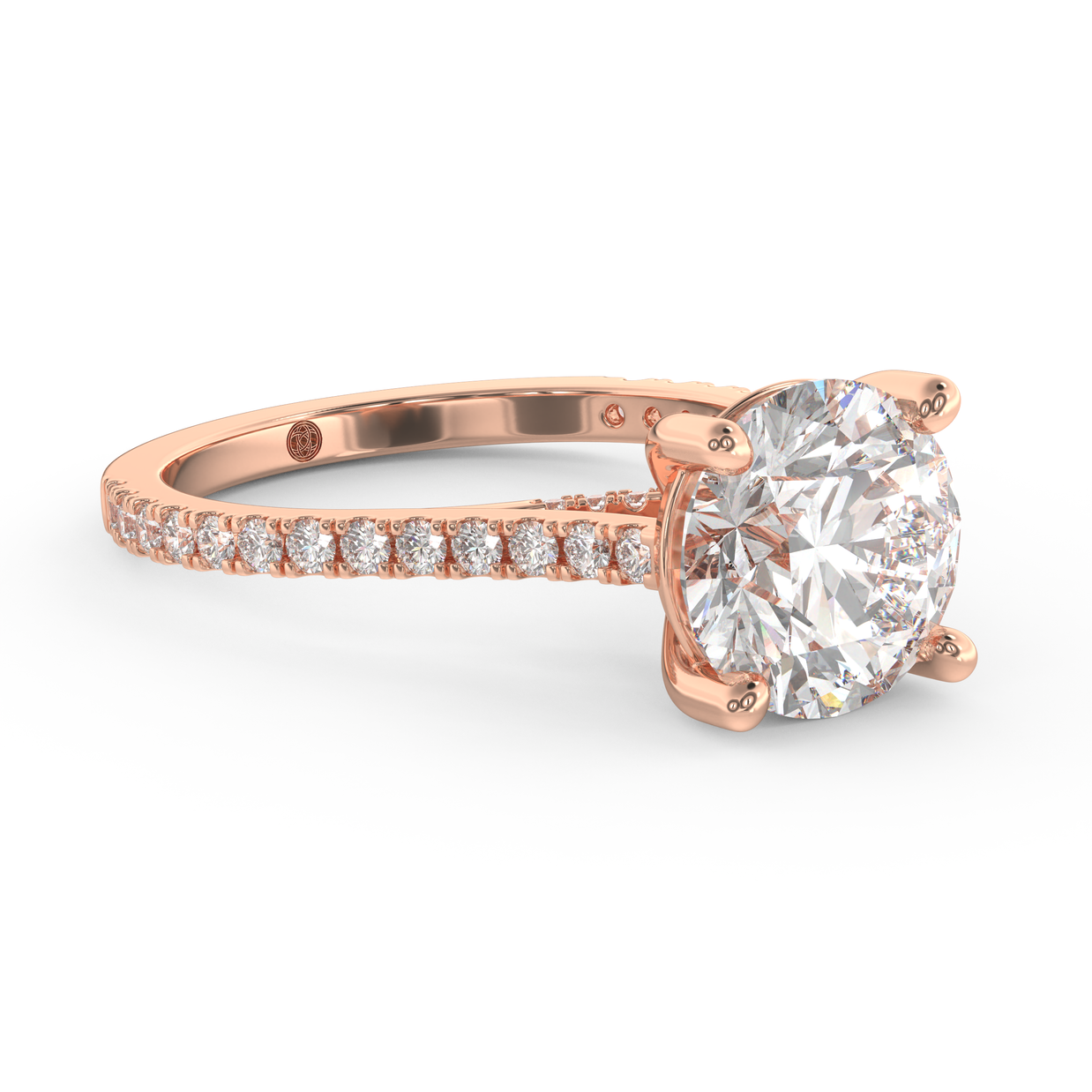 Rose gold - Central diamond 3.0 ct - view 3