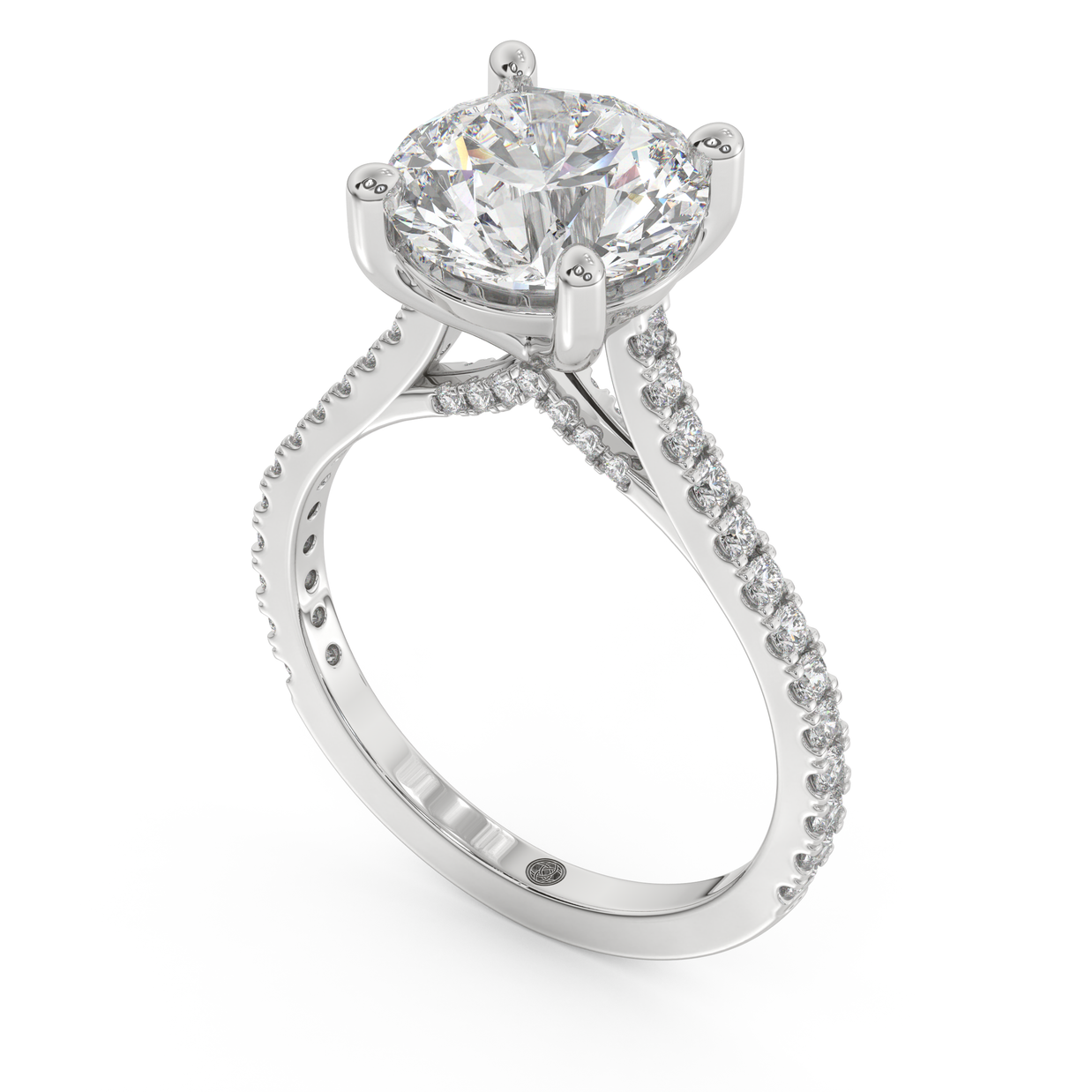 White gold - Central diamond 3.0 ct - view 1