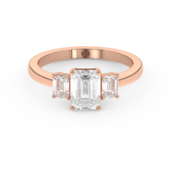 Rose gold - Central diamond 1.0 ct - view 2