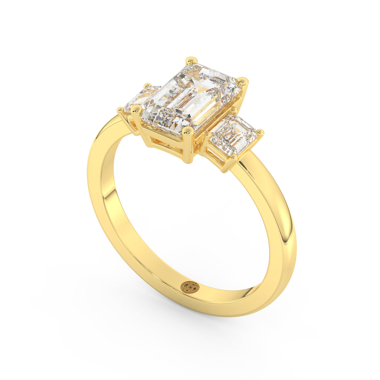Yellow gold - Central diamond 2.0 ct - view 1