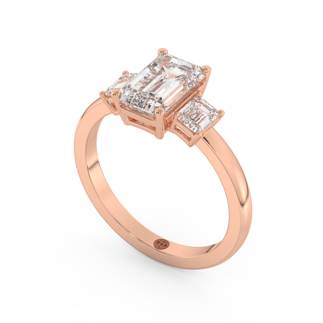 Rose gold - Central diamond 2.0 ct - view 1