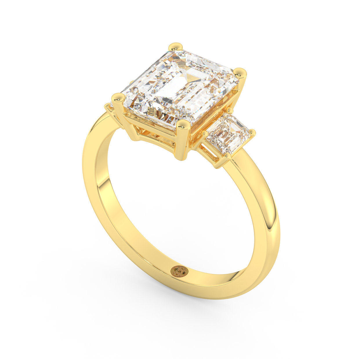Yellow gold - Central diamond 3.0 ct - view 1