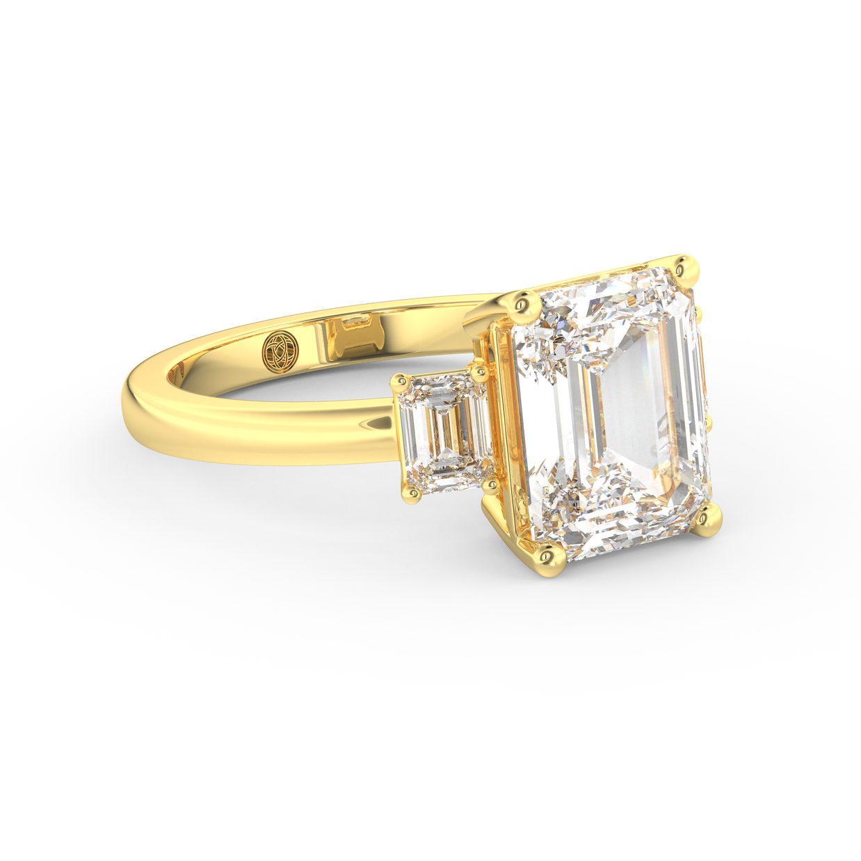 Yellow gold - Central diamond 3.0 ct - view 3