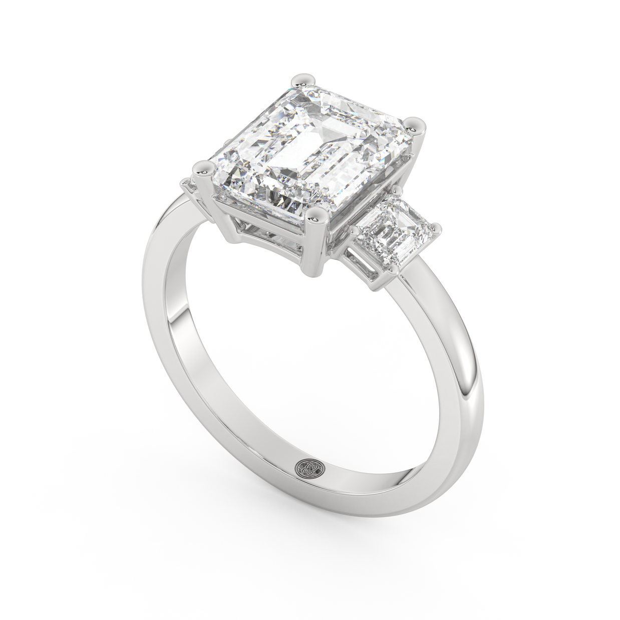 White gold - Central diamond 3.0 ct - view 1