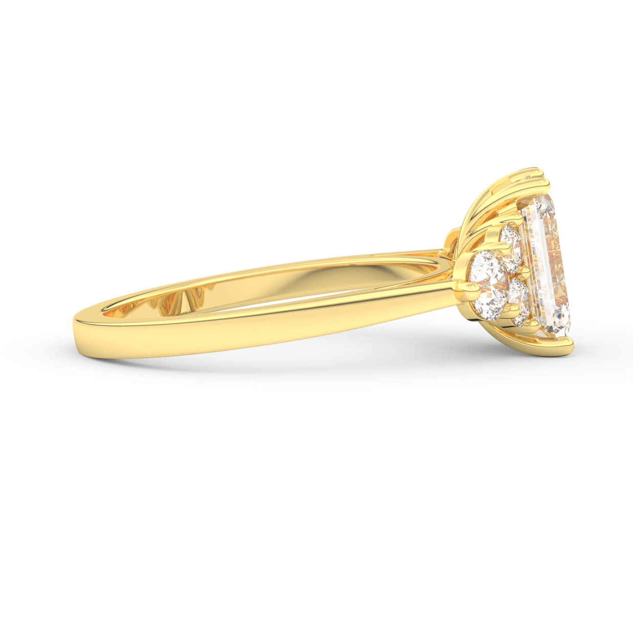 Yellow gold - Central diamond 2.0 ct - view 3